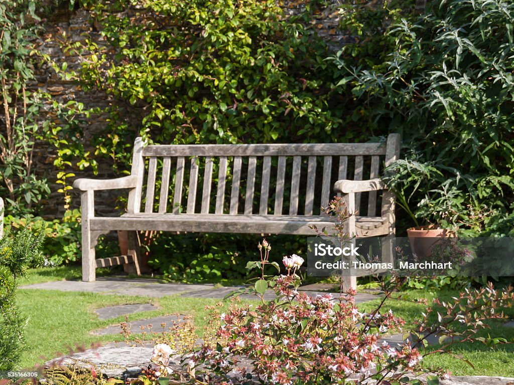 Empty bench Empty bench, somewhere in Cornwall 2015 Stock Photo