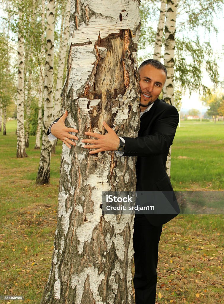 Business man in nature 2015 Stock Photo