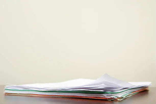 Photo of Paperwork on a desk