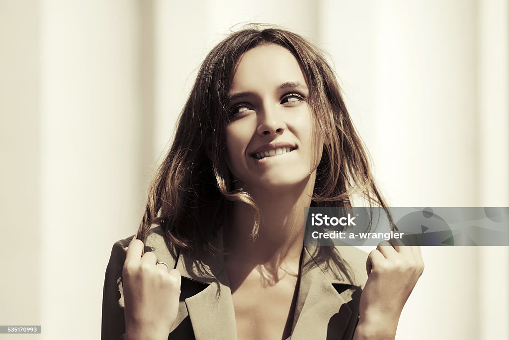 Portrait of happy young woman outdoor 20-24 Years Stock Photo