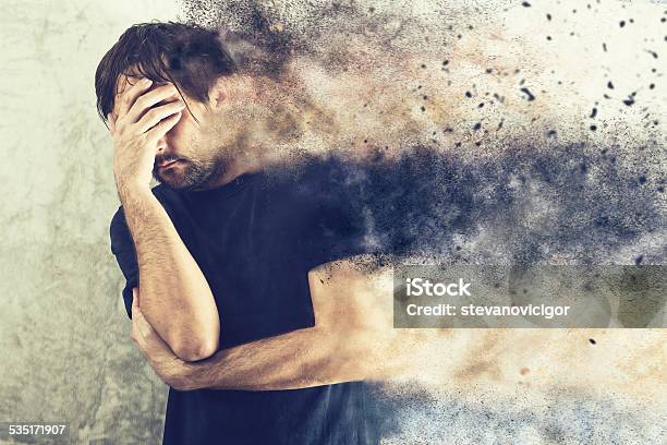 Depressed Man Portrait Stock Photo - Download Image Now - Contemplation, Men, Sadness