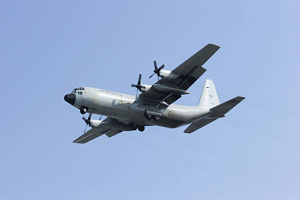 Luqa, Malta - September 30, 2025: Turkish Air Force Lockheed C-130E Hercules (L-382) (REG: 68-01606) landing runway 31, in support of Solo Turk F-16 demonstration team.