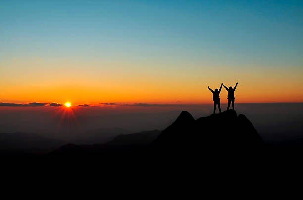istock Silhouette of a team. success as concept. 535195047