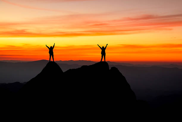 istock Silhouette of a team. success as concept. 535195203