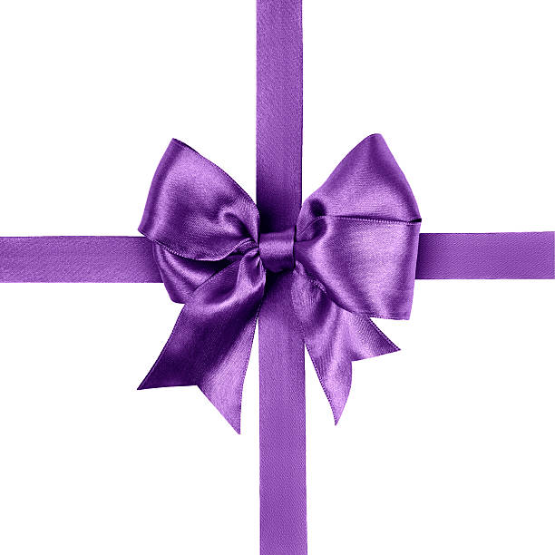istock purple bow made from silk ribbon 535196119