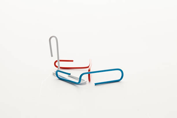 istock Colorful paperclips isolated on white background 535199456
