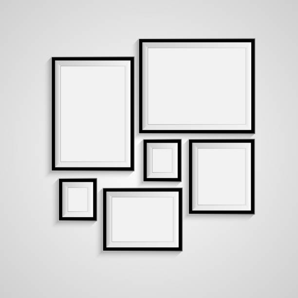 Blank frame on a white background. Vector Blank picture frame template set isolated on wall bulletin board photos stock illustrations