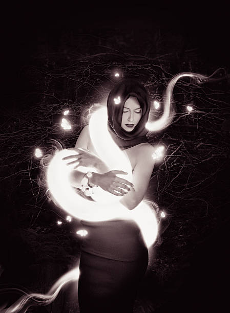 Magical fairy woman in the woods