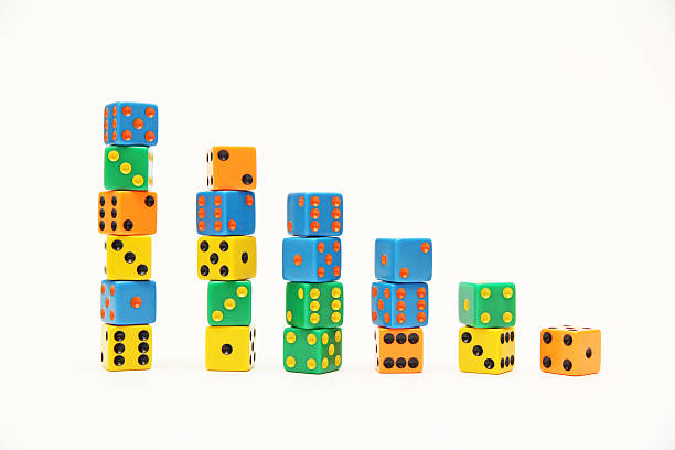 istock Piles of coloured dice 535201871