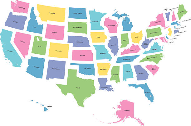 ilustrações, clipart, desenhos animados e ícones de estados unidos mapa - connecticut map