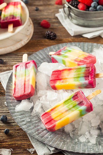 istock Healthy Homemade Rainbow Popsicles 535221516