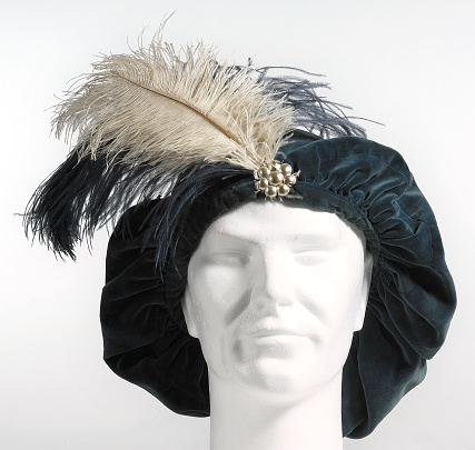 Hat of the eighteenth century, the Renaissance and the Middle Ages, isolated on white background.