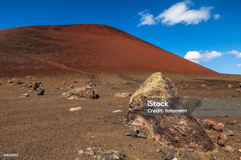 Lanzarote Volcanic stone near Montana Colorada in Lanzarote, Canary Islands, Spain. 2015 Stock Photo
