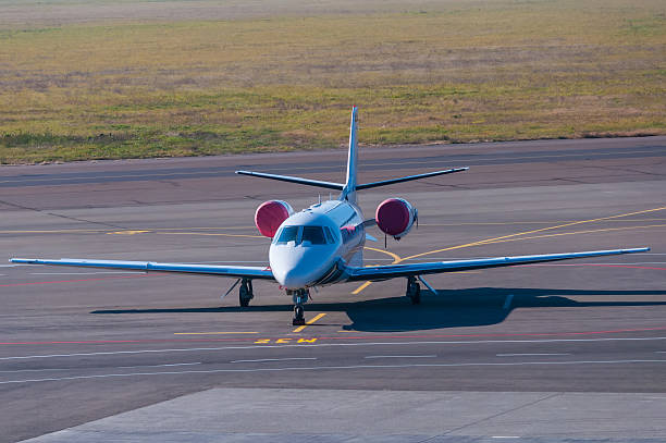 istock Business jet.  Plane stay in airport 535225263