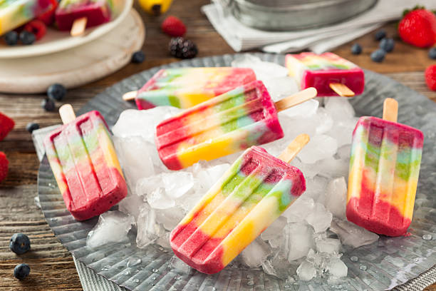 istock Healthy Homemade Rainbow Popsicles 535225606