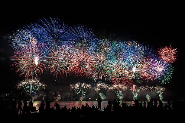 Perth Australia Day Skyworks stock photo