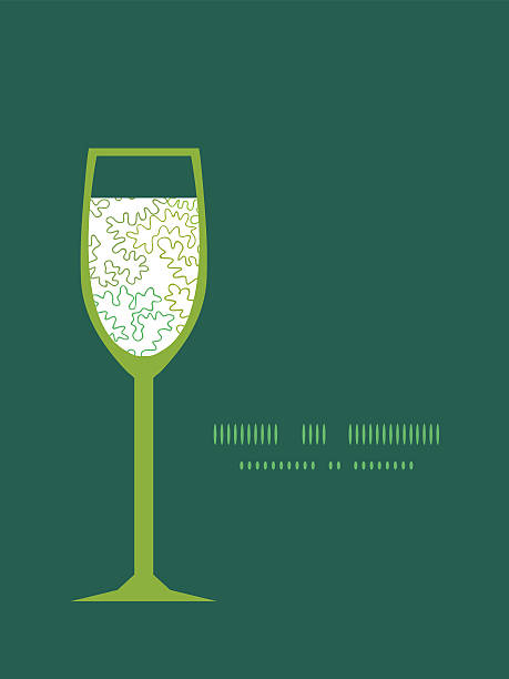 вектор волнистые doodle элементы вино стекло силуэт рисунок frame - wave pattern pattern green seaweed stock illustrations