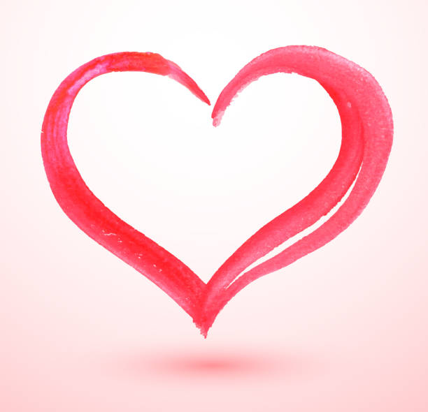 Watercolor Valentine heart. Watercolor Valentine heart. Vector illustration. brush stroke heart stock illustrations