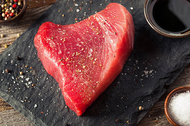 istock Raw Organic Pink Tuna Steak 535228828