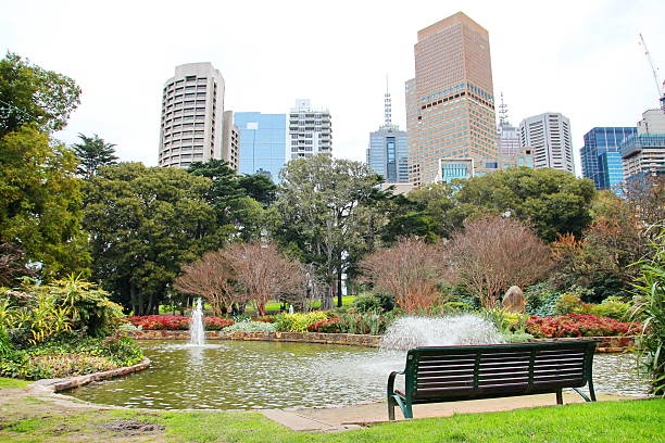 City of Melbourne with a park in the foreground
