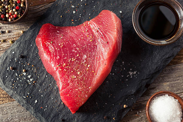 istock Raw Organic Pink Tuna Steak 535235736