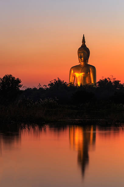 istock Big golden buddha statue in Thailand 535240813