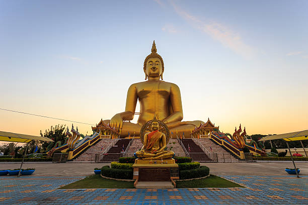 istock Big golden buddha statue in Thailand 535241393