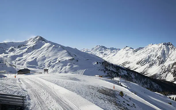 Alps and ski-run in Austria
