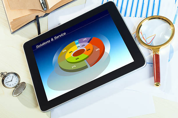 istock business financial chart and graphy report display in mobile dev 535263011