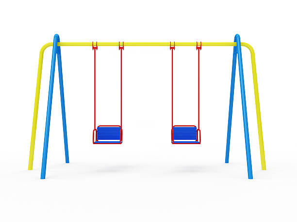 istock Swing on Children's Playground isolated on white background 535264629