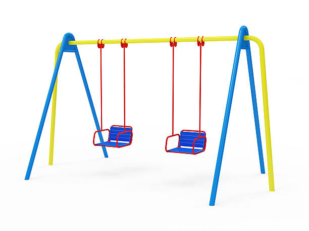 istock Swing on Children's Playground isolated on white background 535264679
