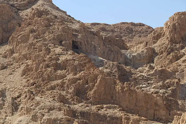 This is a view of one of the caves in the Qumran area that containted the Dead Sea scrolls.  All very remote and difficult to get to.  Clearly they wanted the scrolls preserved because not only is the area remote but it is extremely dry and arid, perfect for preservation.