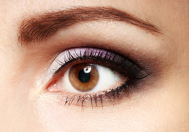 istock Female eye with long eyelashes close up image. 535274791