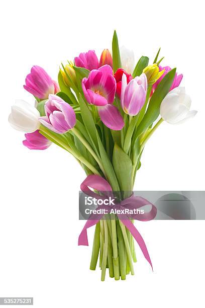 Bouquet Of Spring Tulips Flowers Stock Photo - Download Image Now - Bouquet, Tulip, Flower