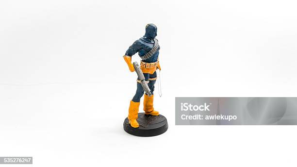 Closeup Hand Painted Figurine Of Deathstroke The Terminator Stock Photo - Download Image Now