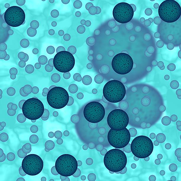 istock Bright big dangerous bacterias or virus spheres in liquid 535276497