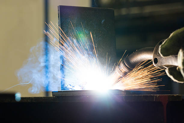istock Closeup of welding metal with arc and torch 535277995