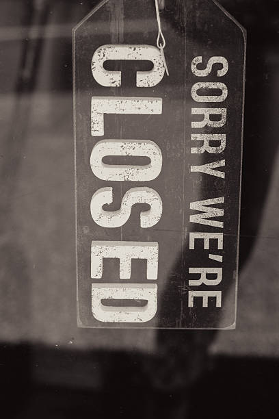 istock Reflective Sorry we're closed sign 535280777