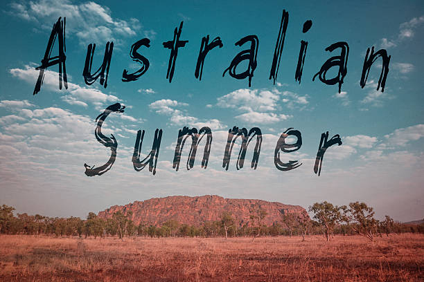 vintage australia summer stock photo