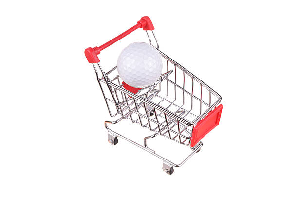 istock Small shopping cart isolated on white 535296117