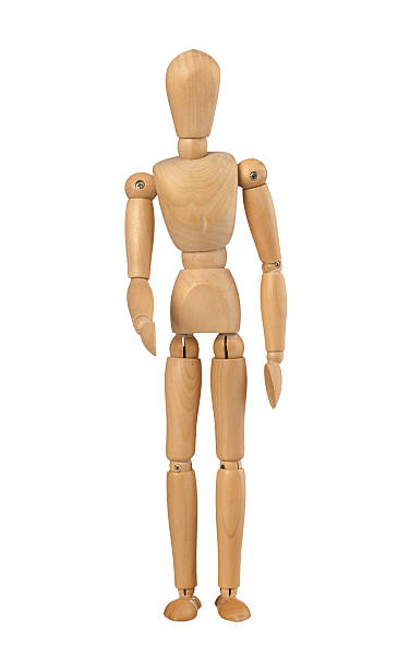 istock Wood mannequin holds out her hand 535297083