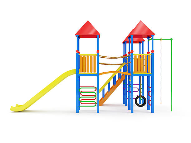 istock Colorful Children's Playground Isolated on white background 535297387