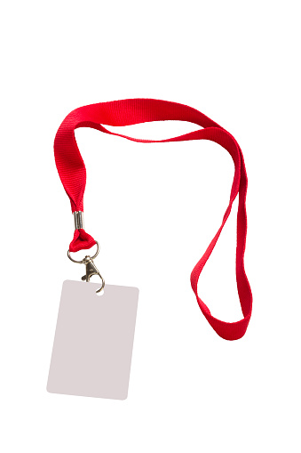 Pass on a red strap isolated on a white background