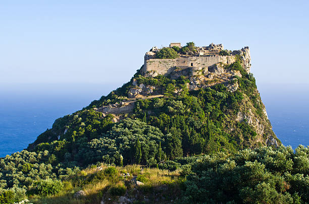 Ruins of Angelokastro fortress - Corfu island, Greece stock photo