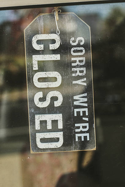 istock Reflective Sorry we're closed sign 535299307