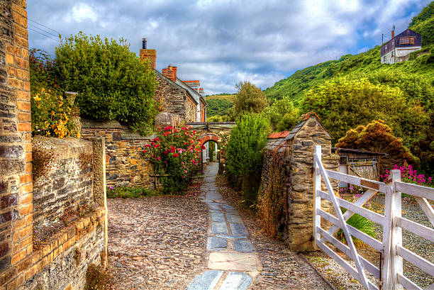 andar caminho - cornwall england uk england port isaac imagens e fotografias de stock