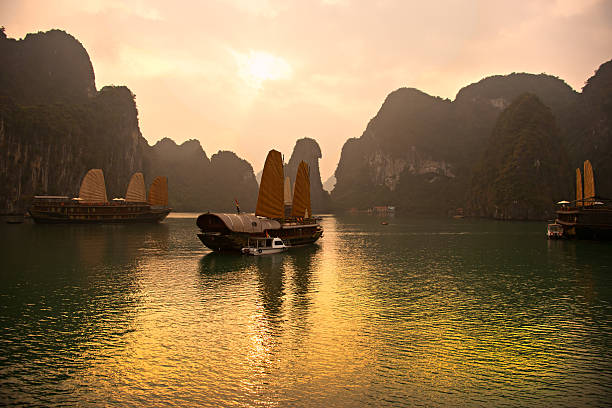 Halong Bay, Vietnam. Unesco World Heritage Site. Halong Bay, Vietnam. Unesco World Heritage Site. Most popular place in Vietnam. haiphong province photos stock pictures, royalty-free photos & images