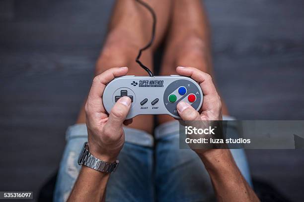 Snes Controller Super Nintendo Game Controller Stock Photo - Download Image Now - Super Nintendo Entertainment System, Nintendo, Leisure Games