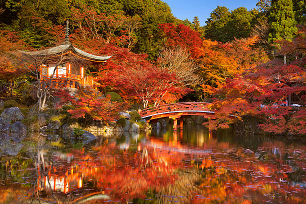 Autumn colours at Daigo-ji Temple in Kyoto, Japan stock photo