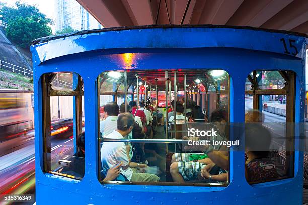Doubledecker Bus On The Road Stock Photo - Download Image Now - 2015, Blue, Blurred Motion